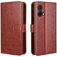 Cu clapetă pentru Motorola Moto G85, Crazy Horse Wallet, maro