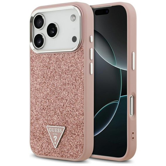 Husă GUESS Glitter Triangle Logo MagSafe pentru iPhone 17 Pro Max