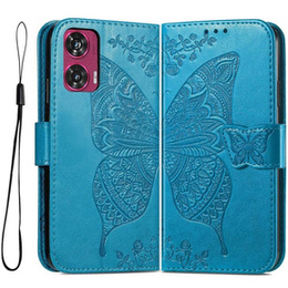 Cu clapetă pentru Motorola Edge 50 Fusion 5G, Butterfly, albastru