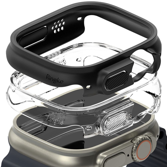 Etui Ringke do Apple Watch Ultra, Slim, 2-Pack, Clear / Matte Black