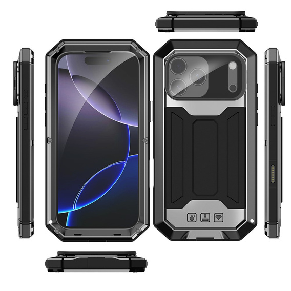Carcasă blindată R-JUST cu protecție pentru ecran și suport pentru iPhone 17 Pro Max