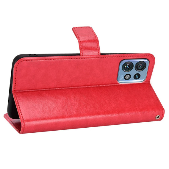 Cu clapetă pentru Motorola Edge 40 Pro, Wallet, roșu