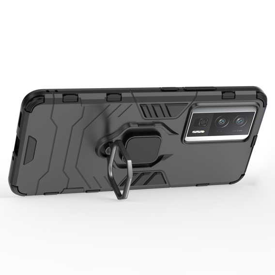 Huse pentru Poco F5 Pro 5G, Kickstand Ring, negru