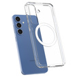 Carcasă MagSafe Spigen pentru Samsung Galaxy S25+ Plus, Ultra Hybrid, transparent / alb + 9H Tempered Glass