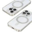 Husă pentru iPhone 16 Pro, ERBORD Glitter MagSafe, transparentă + Sticlă pentru ecran