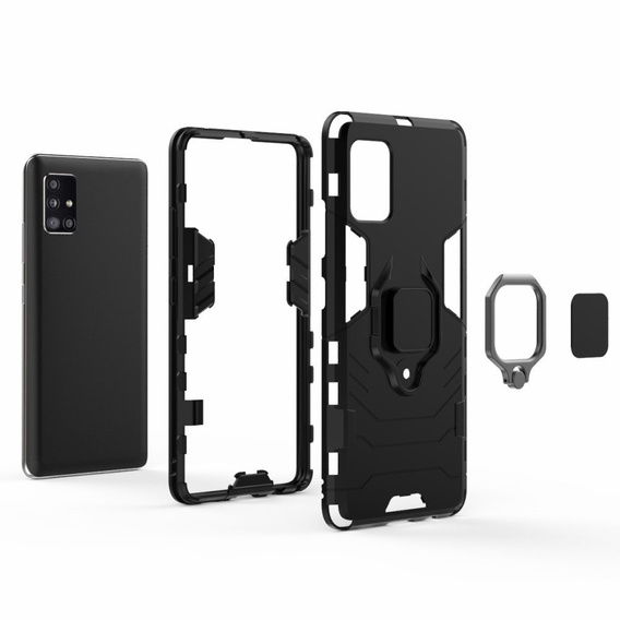 Huse pentru Samsung Galaxy A51 5G, Kickstand Ring, negru