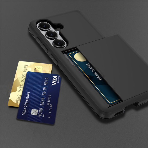 Husă cu suport pentru carduri pentru Samsung Galaxy S26, negru