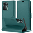 Husă pentru Oppo Reno 11F, ERBORD Glossy Litchi, portofel cu clapetă, verde