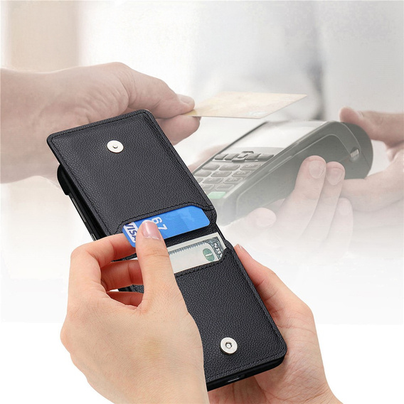 Husă cu slot pentru card și inel pentru Samsung Galaxy Z Flip7