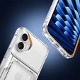 Husă pentru iPhone 16 Plus, Card Holder Kickstand, transparent