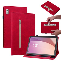 Huse pentru Lenovo Tab M9, Wallet Pen Slot, roșu