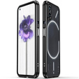 Husa pentru Nothing Phone (2), Armor Bumper, cu capac pentru obiectiv, negru / argintiu