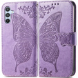 Cu clapetă pentru Samsung Galaxy A36, Butterfly, violet