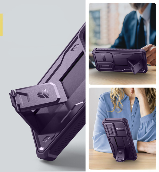 Husă blindată pentru Samsung Galaxy S25, Dexnor Full Body (Two Frames), violet