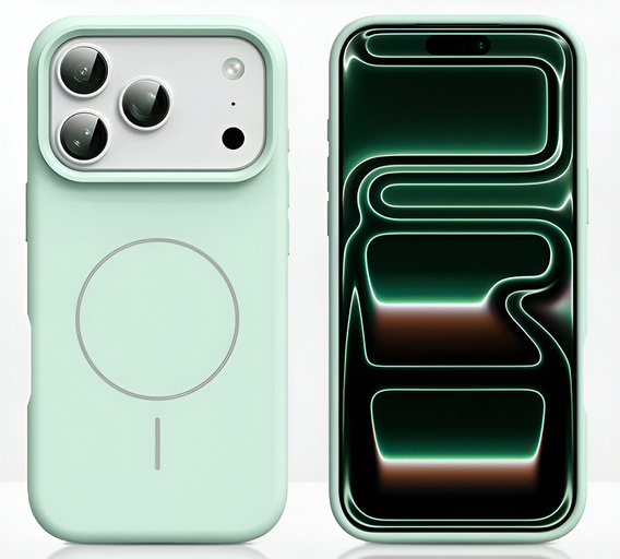 Manșon din silicon pentru iPhone 17 Pro, pentru MagSafe, antișoc, verde