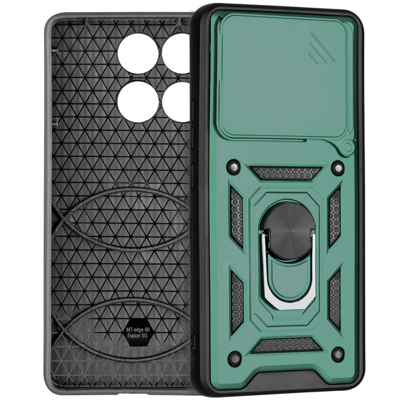Husă blindată pentru Motorola Edge 60 / 60 Fusion, CamShield Slide, verde