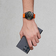 ERBORD Curea universală de silicon ERBORD 22mm, Dual Color, portocalie / neagră / catarama neagră