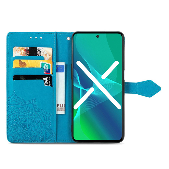 Cu clapetă pentru Oppo Reno 10 / 10 Pro, Mandala, albastru