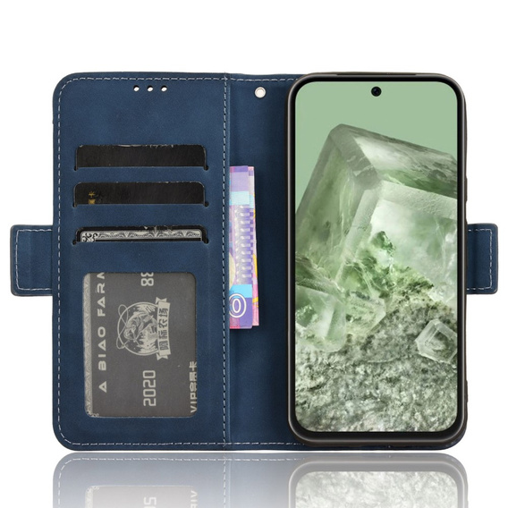 Cu clapetă pentru Google Pixel 8A, Card Slot, albastru închis