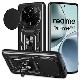 Husă blindată pentru Realme 14 Pro+ 5G, CamShield Slide, negru