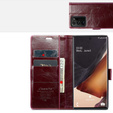 Carcasă flip CASEME pentru Samsung Galaxy Note 20 Ultra, Waxy Textured, roșu