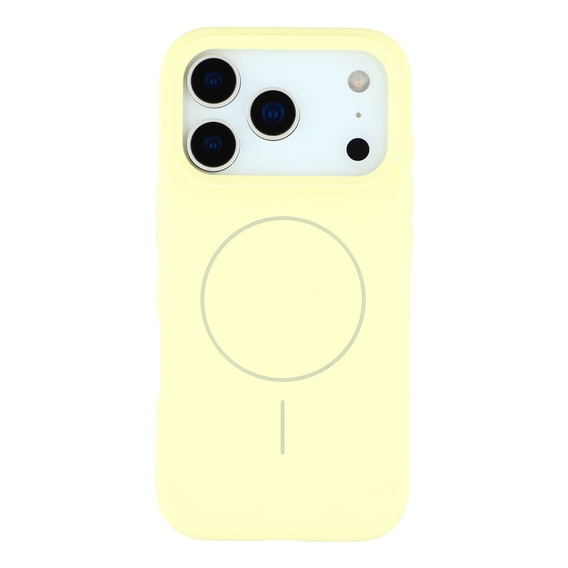 Manșon din silicon pentru iPhone 17 Pro, pentru MagSafe, antișoc, galben