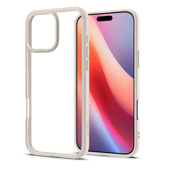 Carcasa Spigen pentru iPhone 16 Pro Max, Ultra Hybrid, transparent / titan + sticlă temperată 9H