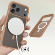 Husă Matt pentru iPhone 17 Pro Max, pentru MagSafe, maro translucid