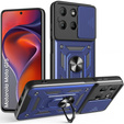 Husă blindată pentru Motorola Moto G15 / Motorola Moto G15 Power, CamShield Slide, albastru
