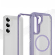 Carcasă cu ramă pentru Samsung Galaxy S23 FE, pentru MagSafe, transparent / violet
