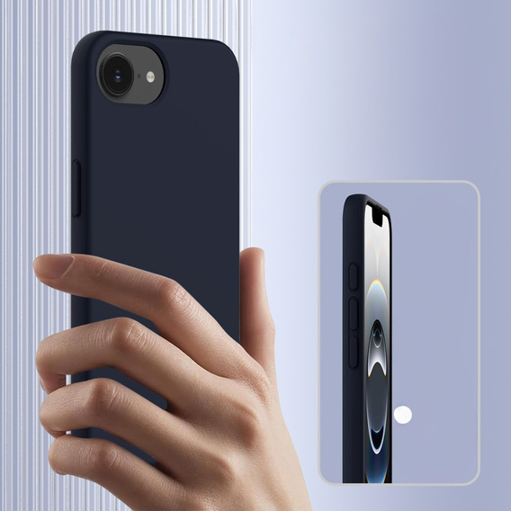 Huse pentru iPhone 16e, Silicone MagSafe, albastru închis