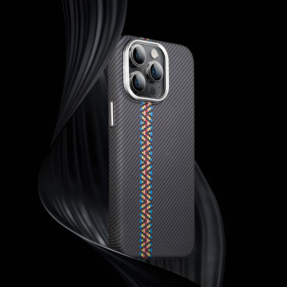 Carcasa pentru iPhone 15 Pro Max, Carbon Fiber MagSafe, negru