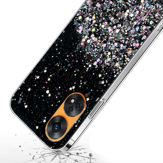 Huse pentru Oppo Reno8 T, Glittery, negru