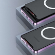 Carcasă de protecție pentru camera foto pentru Samsung Galaxy S21 FE 5G, CamShield MagSafe, transparent / violet