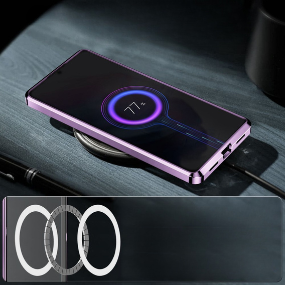 Carcasă de protecție pentru camera foto pentru Samsung Galaxy S20 FE, CamShield MagSafe, transparent / violet