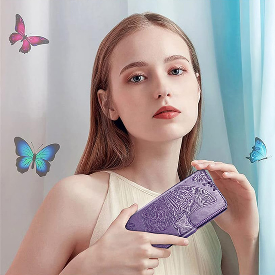 Cu clapetă pentru Realme C71, Butterfly, violet