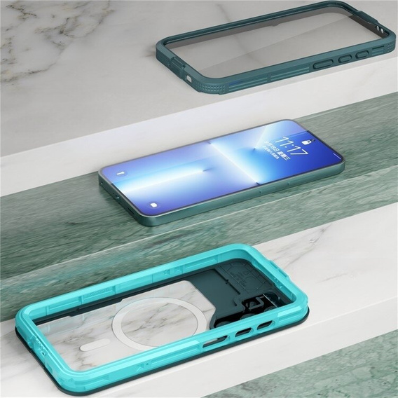 Husă impermeabilă pentru Samsung Galaxy S24, Redpepper, pentru MagSafe, albastru