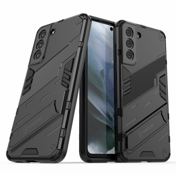 Husa pentru Samsung Galaxy S21 FE, Military kickstand, albastru