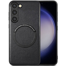 Huse pentru Samsung Galaxy S23, Leather Hybrid MagSafe, negru