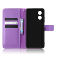 Cu clapetă pentru Oppo A17, Wallet Smart Magnet, violet