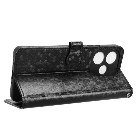 Husa cu clapetă pentru Oppo A5 Pro 5G, Wallet Rhombus, negru
