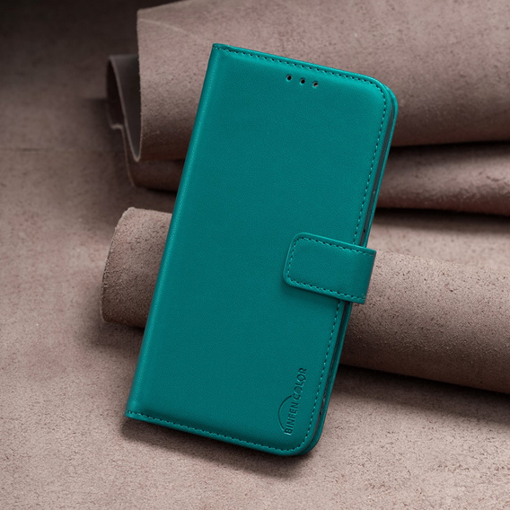 Husa cu clapetă pentru Xiaomi Redmi Note 13 Pro 4G, BINFEN Wallet, verde