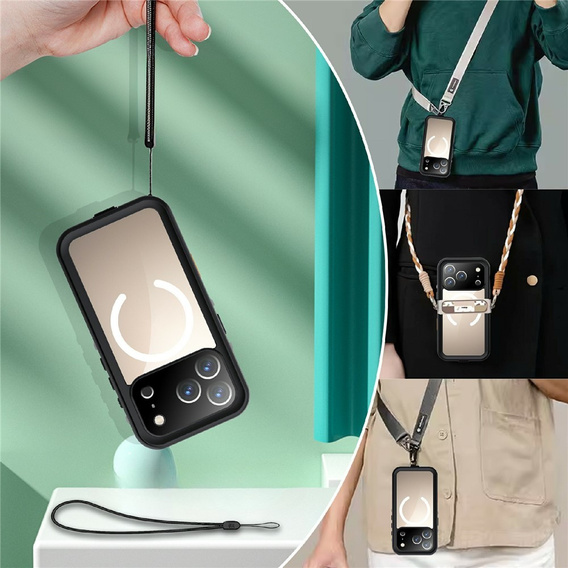 Husă impermeabilă REDPEPPER pentru iPhone 17 Pro, negru