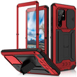 Husă blindată pentru Samsung Galaxy S22 Ultra, R-JUST CamShield Slide, roșu