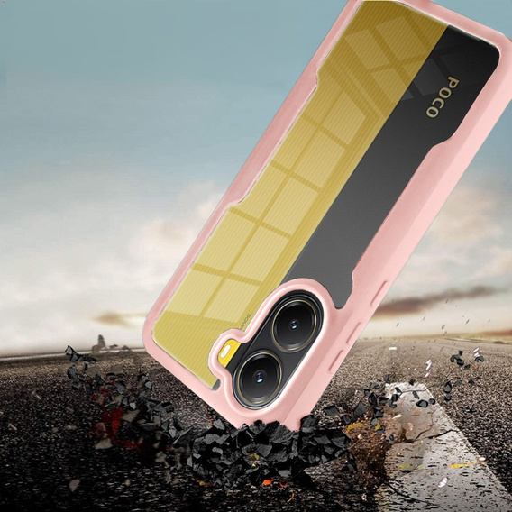 Carcasă pentru Xiaomi Poco X7 Pro 5G, Shockproof, cu folie, roz