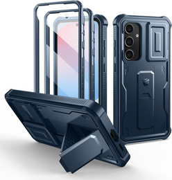 Husă blindată pentru Samsung Galaxy S24 FE, Dexnor Full Body (Two Frames), albastru închis