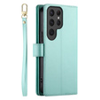 Cu clapetă pentru Samsung Galaxy S25 Ultra, Wallet Zipper Pocket, verde