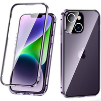 Husa pentru iPhone 14 Plus, Magnetic Dual Glass, violet