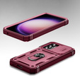 Husă blindată pentru Samsung Galaxy S23 FE, CamShield Slide, roz / roșu