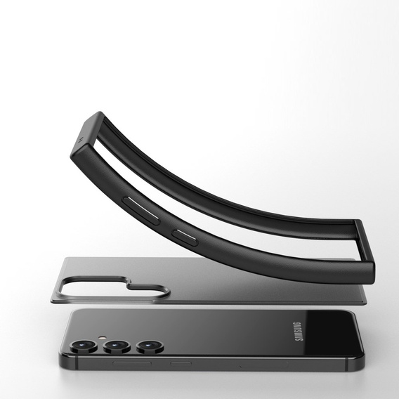 Carcasă pentru Samsung Galaxy S24, Fusion Hybrid, cu protecție pentru camera foto, transparent / negru